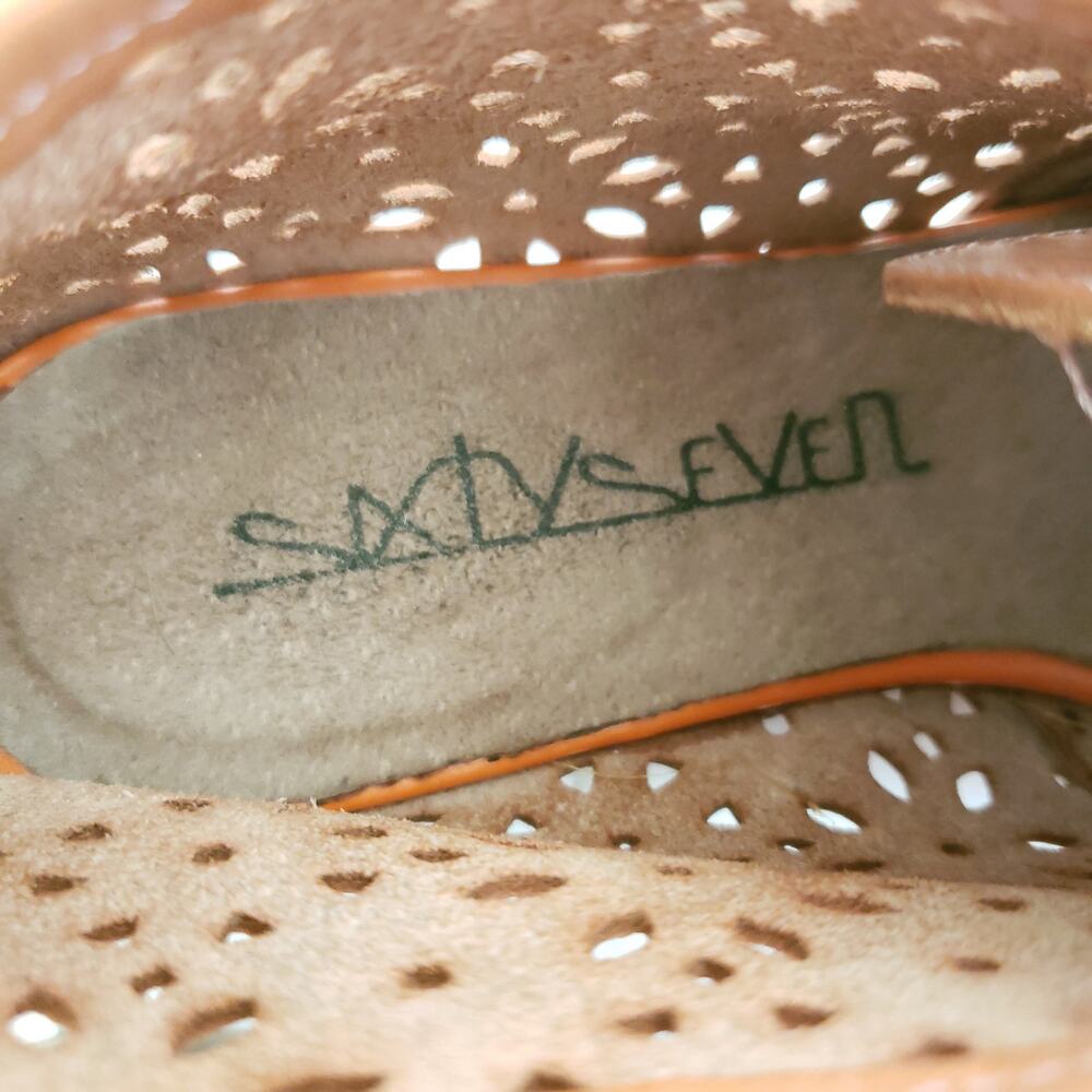 SIXTYSEVEN Kelly perforated laser cut leather boots booties in apricot Size 39 - Picture 6 of 8